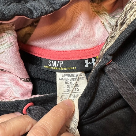 Under Armour Storm 1 Women’s Pullover Hoodie Realtree Pink Camo Black Size Small - Picture 4 of 7